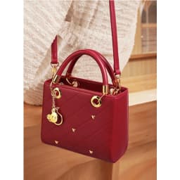 Thumbnail Túi đeo chéo nữ Just Star dễ thương thời trang nữ sang trọng tinh tế có khoá kéo charm gấu 172633A 3