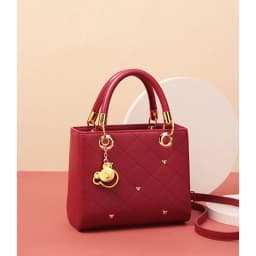 Thumbnail Túi đeo chéo nữ Just Star dễ thương thời trang nữ sang trọng tinh tế có khoá kéo charm gấu 172633A 4