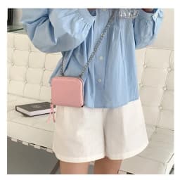 Thumbnail Túi Đeo Chéo Nữ Mini Size 12.5cm PAPU TN01 Da PU Phối Dây Xích Đeo Chéo  Cao Cấp  PAPU TN01 4