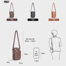 Thumbnail Túi đeo chéo nữ mini đựng điện thoại tiện lợi FADODA FN37 2
