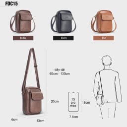 Thumbnail Túi đeo chéo unisex thời trang Fadoda FDC15 1