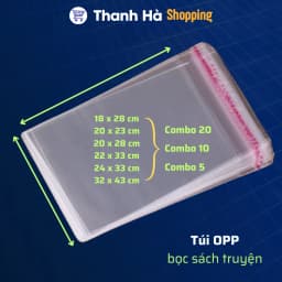 Thumbnail Túi OPP bọc sách truyện phù hợp với mọi loại sách và truyện tranh - Túi bóng kính dán miệng 1