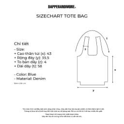 Thumbnail Túi Tote Jean DAPPERANDMORE Embroidered Denim Tote - Chất Denim Dày Dặn Thêu Chữ Sắc Nét - D&M Urban 3