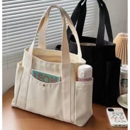 Thumbnail Túi tote túi vải canvas HARAS có ngăn phụ túi đeo vai đi học đi chơi thời trang Hàn Quốc đựng vừa khổ A4 laptop 1