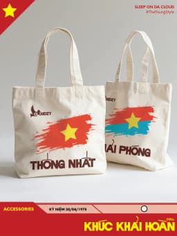 Thumbnail Túi Tote vải Canvas nữ nam dày dặn in hình Giải Phóng Miền Nam 30/4 Cloudzy 1