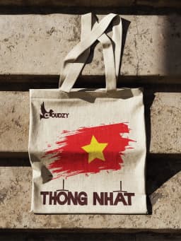 Thumbnail Túi Tote vải Canvas nữ nam dày dặn in hình Giải Phóng Miền Nam 30/4 Cloudzy 3