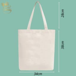 Thumbnail Túi tote vải mộc GINKO có dây kéo khóa miệng túi ( túi con ) in hình Snoopy and Friends M102 1