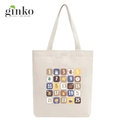 Thumbnail Túi Tote Vải Mộc GINKO Kiểu Basic Có Dây Kéo Khóa ( túi con ) In Hình Merry Chrismas M83 2