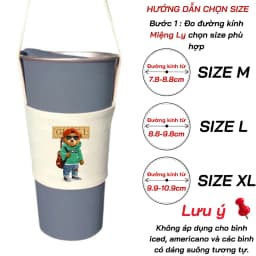 Thumbnail Túi treo ly, cốc (Cup Holder) Ginko Canvas in hình gấu teddy ( nhiều mẫu) 3