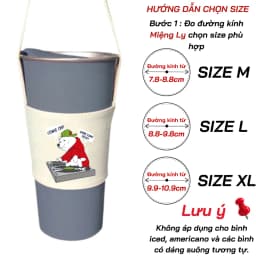 Thumbnail Túi treo ly, cốc (Cup Holder) Ginko Canvas in hình gấu teddy ( nhiều mẫu) 4