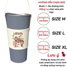 Thumbnail Túi treo ly cốc (cup holder) Ginko Canvas in hình LABUBU ( nhiều size) 2