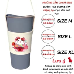 Thumbnail Túi treo ly cốc (cup holder) Ginko Canvas in hình Gấu Hoa - Mèo chibi ( nhiều size) 1