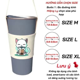 Thumbnail Túi treo ly cốc (cup holder) Ginko Canvas in hình Gấu Hoa - Mèo chibi ( nhiều size) 2