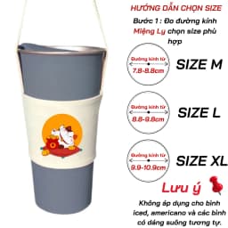Thumbnail Túi treo ly cốc (cup holder) Ginko Canvas in hình Gấu Hoa - Mèo chibi ( nhiều size) 4