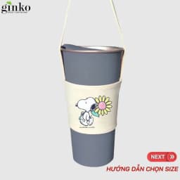 Thumbnail Túi treo ly cốc (cup holder) Ginko Canvas in hình Snoopy Cute ( nhiều size) 1
