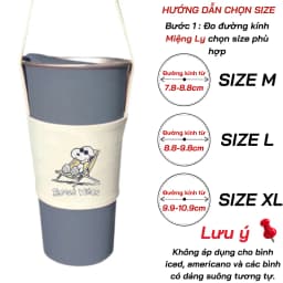 Thumbnail Túi treo ly cốc (cup holder) Ginko Canvas in hình Snoopy Cute ( nhiều size) 3