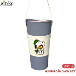 Thumbnail Túi treo ly cốc (cup holder) Ginko Canvas in hình Snoopy Cute ( nhiều mẫu new) 1