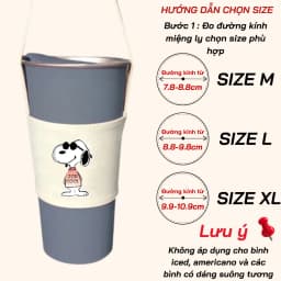 Thumbnail Túi treo ly cốc (cup holder) Ginko Canvas in hình Snoopy Cute ( nhiều mẫu new) 2