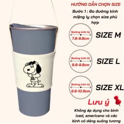 Thumbnail Túi treo ly cốc (cup holder) Ginko Canvas in hình Snoopy Cute ( nhiều mẫu new) 3