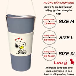 Thumbnail Túi treo ly cốc (cup holder) Ginko Canvas in hình Snoopy Cute ( nhiều mẫu new) 4