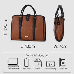 Thumbnail Túi đựng laptop 14 inch đeo vai, túi xách công sở nam nữ ngăn rộng đựng tài liệu A4 IDIGO UB2 - 6030 1