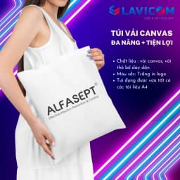 Thumbnail Túi Vải Canvas ALFASEPT Màu Trắng Phù Hợp Đi Học Và Đi Chơi 1