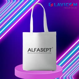 Thumbnail Túi Vải Canvas ALFASEPT Màu Trắng Phù Hợp Đi Học Và Đi Chơi 2