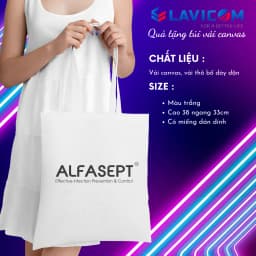 Thumbnail Túi Vải Canvas ALFASEPT Màu Trắng Phù Hợp Đi Học Và Đi Chơi 3