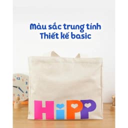 Thumbnail Túi vải canvas HiPP cỡ lớn đa năng cho mẹ bỉm sữa, có khóa kéo, mang đi sinh, đi làm, đi chơi... 2