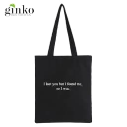 Thumbnail Túi Vải Tote GINKO có dây kéo khóa ( túi con bên trong) phong cách Hàn Quốc in Quote (Nhiều mẫu) 3