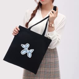 Thumbnail Túi Vải Tote Ginko Có Dây Kéo Khóa Phong Cách ulzzang Hàn Quốc In Hình Puppy Baloon B20 3