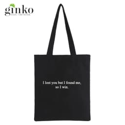 Thumbnail Túi Vải Tote Ginko Có Dây Kéo Khóa ( túi con bên trong ) Phong Cách Hàn Quốc In chữ So I Win B02 2