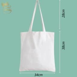 Thumbnail Túi Vải Tote GINKO Kiểu Basic có dây kéo khóa miệng túi ( túi con) In Hình hoa tím G44 1