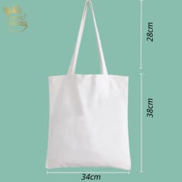 Thumbnail Túi Vải Tote GINKO Kiểu Basic có dây kéo khóa (có túi con bên trong) In Hình love lazy day G179 2