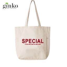 Thumbnail Túi Vải Tote Ginko Unisex Có Dây Kéo Khóa ( túi con ) Phong Cách Hàn Quốc In Hình YOU ARE SPECIAL 2