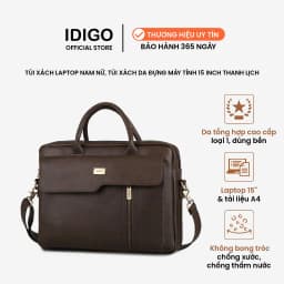Thumbnail Túi xách da công sở cao cấp IDIGO MB2-6012-00 đựng laptop 15 inch nam nữ kiểu nắp vạt xéo thanh lịch 1