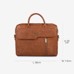 Thumbnail Túi xách da công sở cao cấp IDIGO MB2-6012-00 đựng laptop 15 inch nam nữ kiểu nắp vạt xéo thanh lịch 2