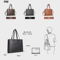 Thumbnail Túi xách nữ công sở đa năng FADODA FTX2 đựng vừa laptop 14 inch và tài liệu khổ a4 2