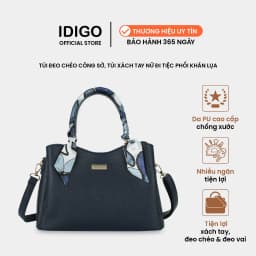 Thumbnail Túi Xách Nữ Công Sở Sang Chảnh IDIGO FB2-5055, Túi Đeo Chéo Thời Trang Phối Khăn Lụa Đi Tiệc Cao Cấp 1