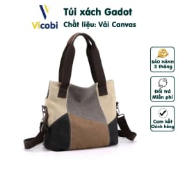 Thumbnail Túi xách nữ công sở vải Canvas dày dặn Gadot Vicobi CV3 1