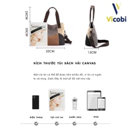 Thumbnail Túi xách nữ công sở vải Canvas dày dặn Gadot Vicobi CV3 2