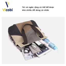 Thumbnail Túi xách nữ công sở vải Canvas dày dặn Gadot Vicobi CV3 4