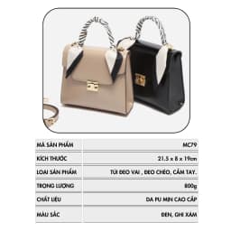 Thumbnail Túi Xách Nữ Đeo Chéo MICOCAH Dáng Công Sở Thời Trang Phối Nơ Da Cao Cấp Cực Đẹp MC79 KÈM HỘP 2
