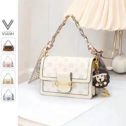 Thumbnail Túi xách nữ đẹp Just Star sang trọng dễ thương phối khăn charm cừu cute ViAnh Store 172905 đi làm đi chơi tiệc 1