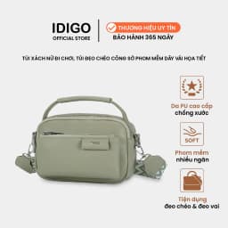 Thumbnail Túi xách nữ đi chơi, túi đeo chéo phom mềm nhiều ngăn dây đeo vải họa tiết IDIGO FB2-4323 1