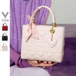 Thumbnail Túi xách nữ đi tiệc đẹp Nucelle thời trang phối khăn nơ charm tim ViAnh Store 1172003 1