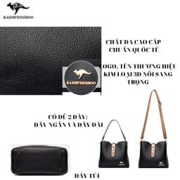 Thumbnail Túi xách nữ thời trang cao cấp đẹp công sở Hàn Quốc KAIDIFEINIROO KF07 (5895) Size 22cm. Có đủ 2 dây 4