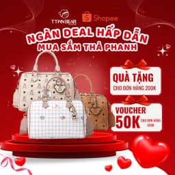 Thumbnail Túi xách nữ TTWN BEAR chính hãng - TN3561 da pvc kèm charm và dây đeo đi học đi chơi 1