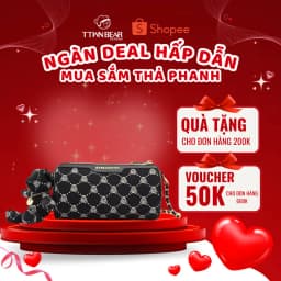 Thumbnail Túi xách nữ TTWN BEAR chính hãng - TN2382 vải thêu dệt kim kèm charm, dây đeo 1