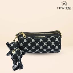 Thumbnail Túi xách nữ TTWN BEAR chính hãng - TN2382 vải thêu dệt kim kèm charm, dây đeo 2